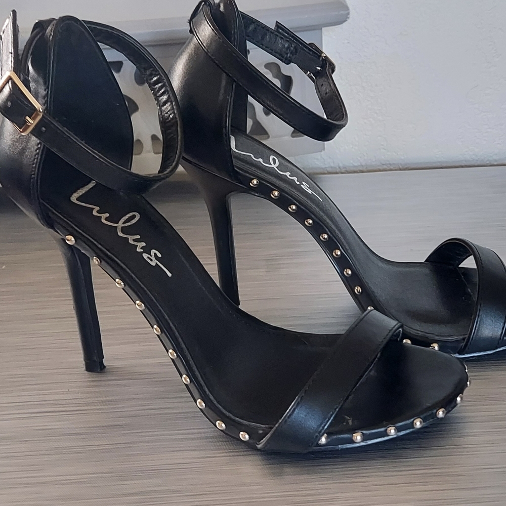 Lulu's Ankle Strap Studded Heels
